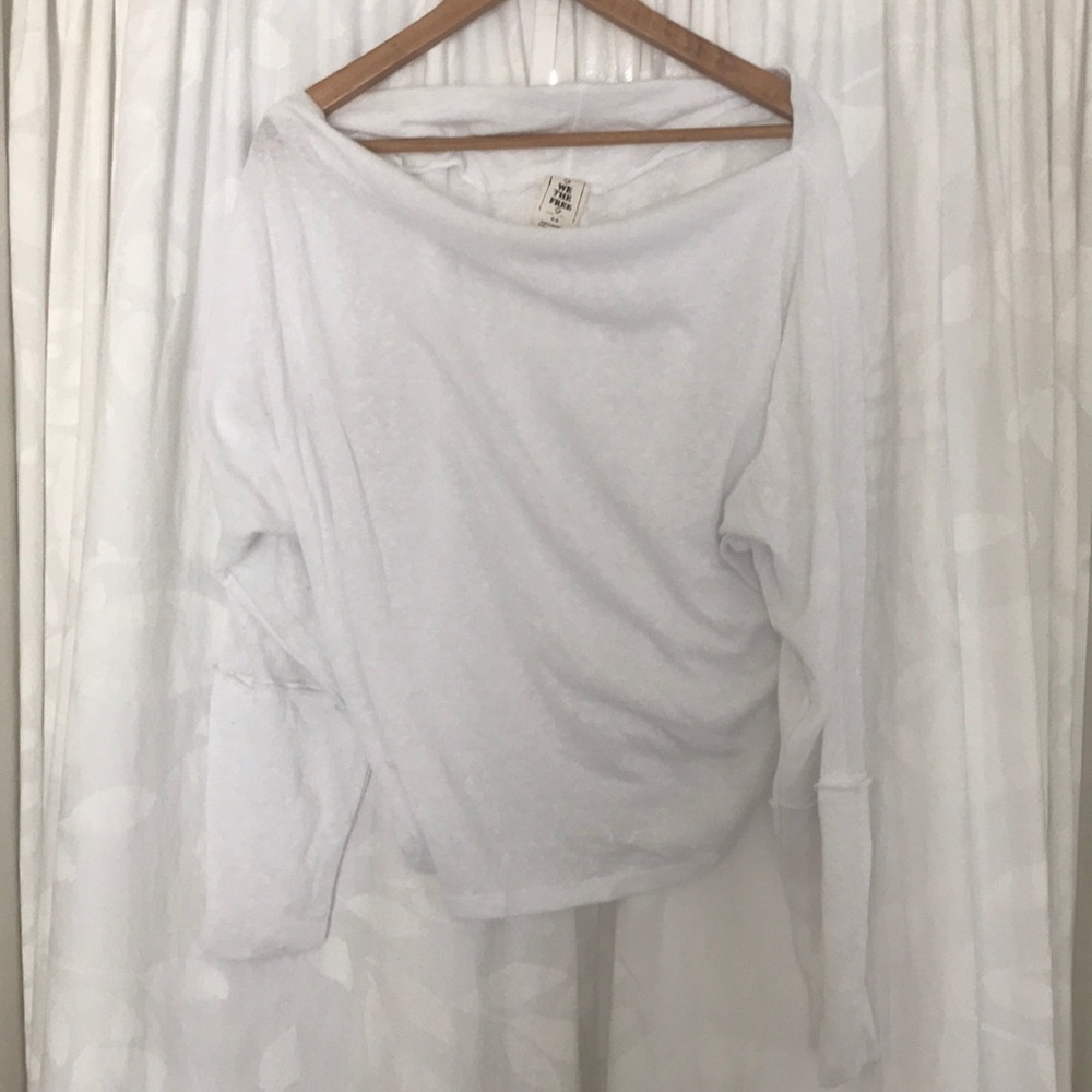 White free people cotton cowl blouse